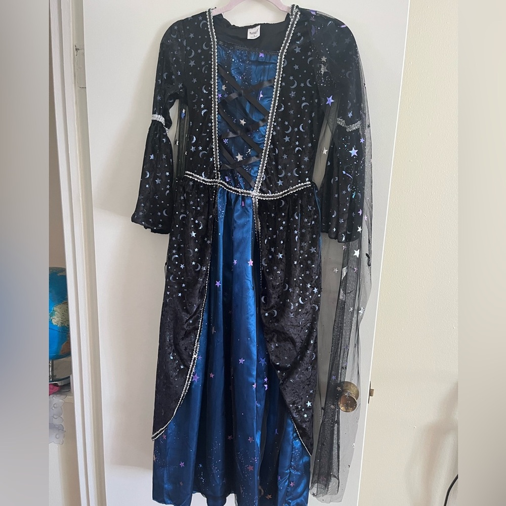 Kids Sz L Midnight Sorceress Witch Celestial Cosplay Costume Dress Halloween